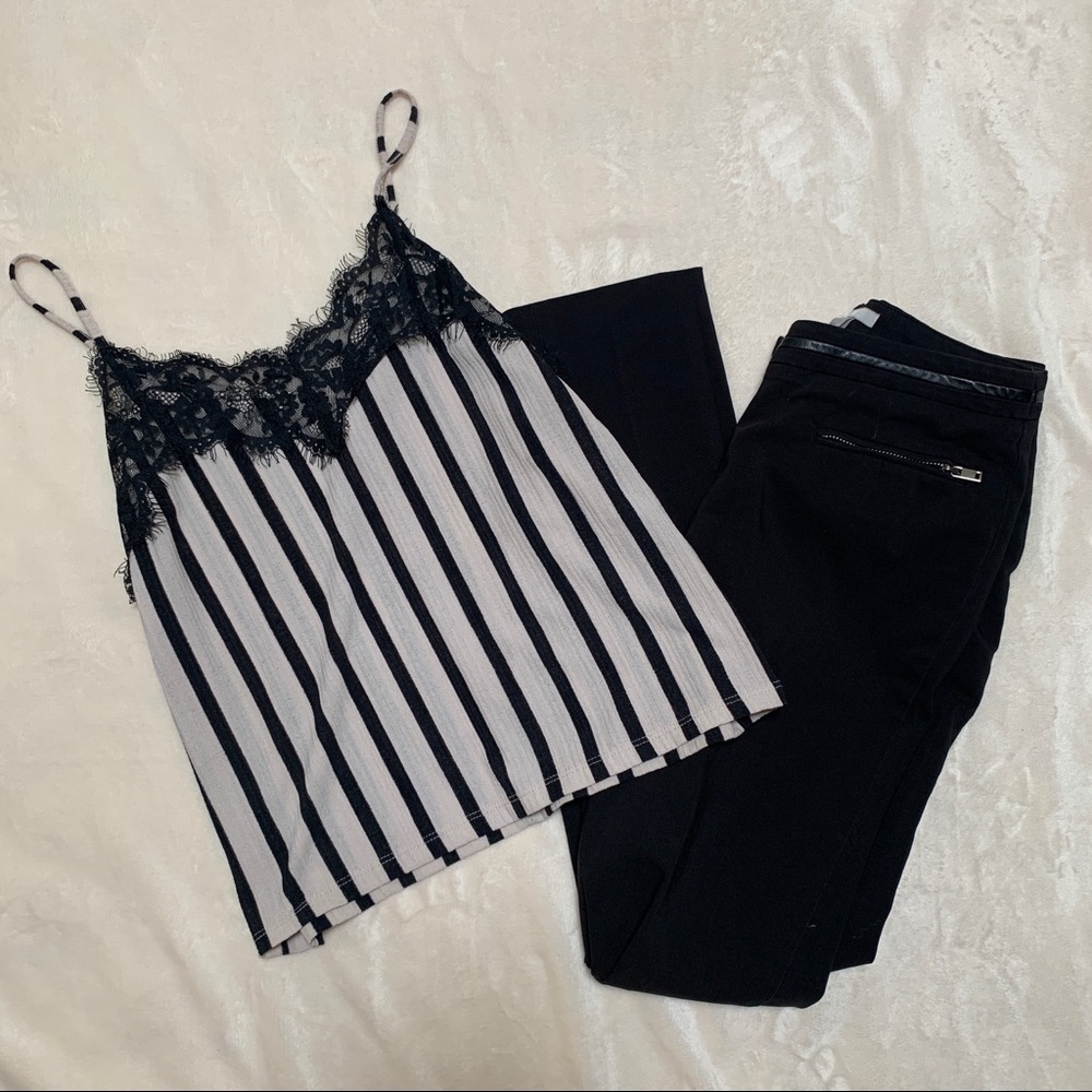 Zara black and cream tank
